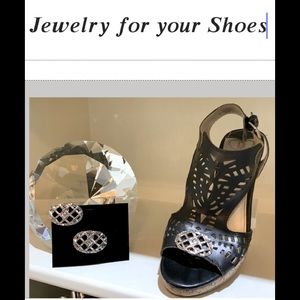 Shoe Jewelry Clips Silver Oval SBO1